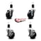 Service Caster 3.5'' Hard Rubber Wheel Swivel 1-1/2'' Expand Stem Caster Set 2 Brakes, 4PK SCC-EX20S3514-HRS-2-TLB-2-112 - alternate 5
